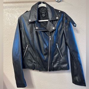 Black leather jacket